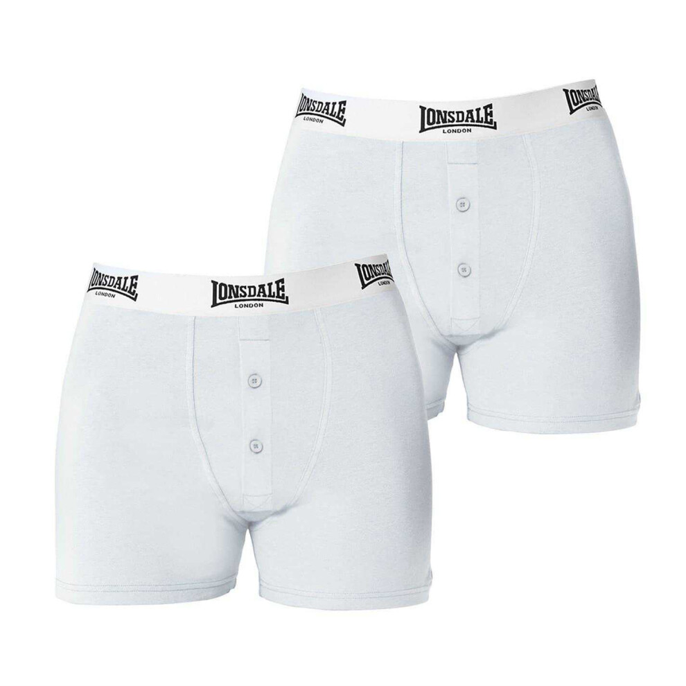 Lonsdale (Xxl, ) Mens Boxer Shorts (Pack Of 2) White