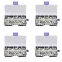 1280 Stuks 10 in 1 Terminals Niet-Geïsoleerde Ringvork U-Type Messing Terminals Assortiment Kit Kabel Draad Connector Crimp Spade