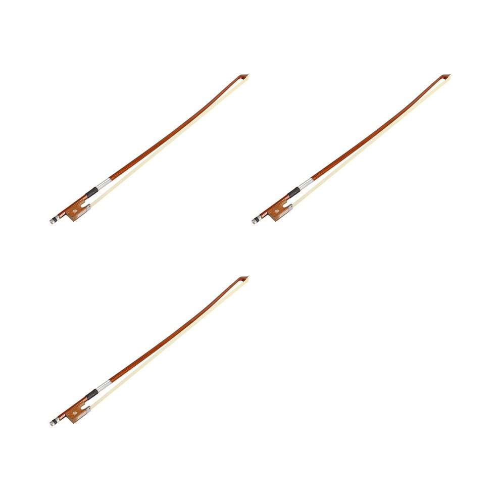 3X Chic And Professional 1/2 Violin Bow Brown Bow For Violins With Premium,Practical And Sturdy Violin Accessories 6033788161100