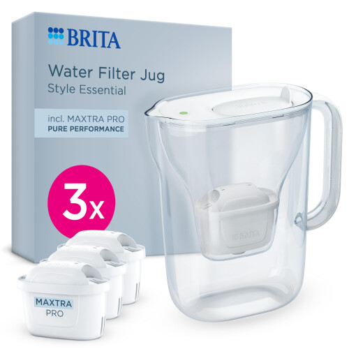 BRITA BRITA Water Filter Jug Style Essential White (2.4L) incl. 3x MAXTRA