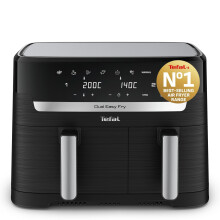 Tefal Easy Fry Dual Zone Digital Air Fryer, 2 Drawers, 8.3L, 8in1, Air Fry, Extra Crisp, Roast, Bake, Reheat, Dehydrate, 6 Portions, Non-Stick, Dishw