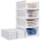 TidyIsles 8 Pack Plastic Folding Closet Stackable Storage Basket Closet Storage White | Folding Stackable Storage Boxes 1