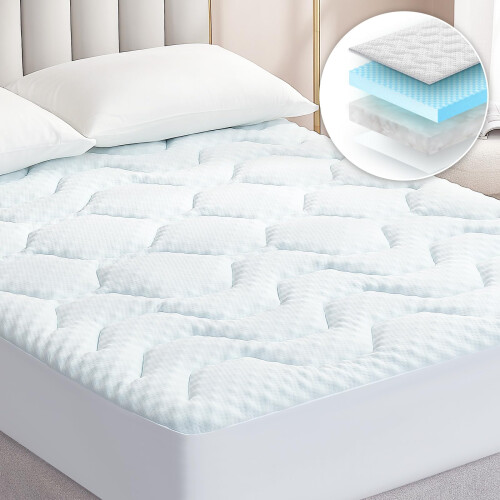 EHEYCIGA Memory Foam Mattress Topper Double Bed