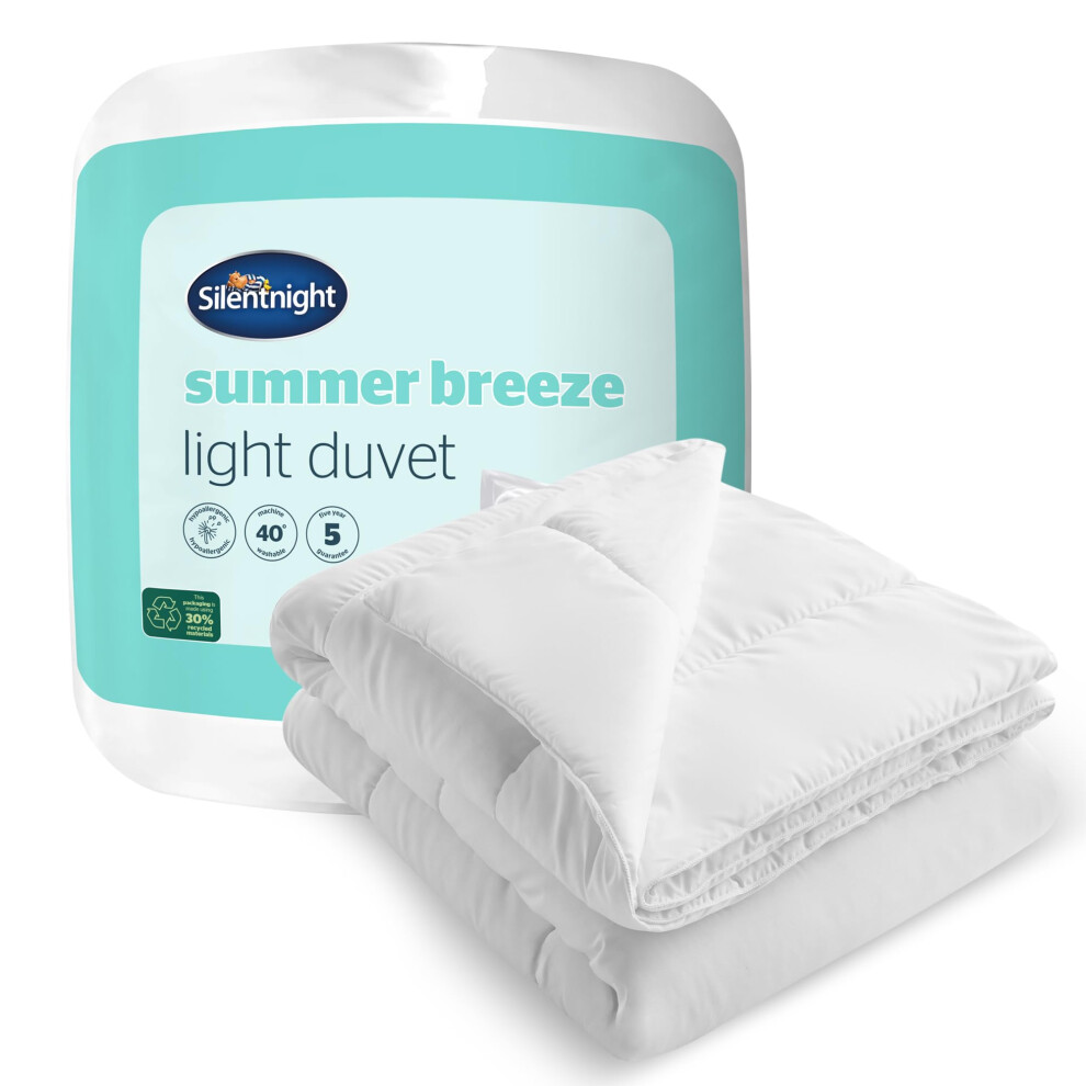 Silentnight Summer Breeze 4.5 Tog Double Duvet - Lightweight Low Tog Cooler Summer Duvet Quilt Ideal For Warm Nights And Hot Sleepers - Hypoallergeni