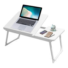 Laptop Desk, Laptop Bed Table with Foldable Legs & Cup Slot, Reading Holder Notebook Stand Breakfast Bed Tray Book Holder for Sofa, Bed, Terrace, Bal