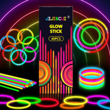 JIJI&CUI Glow Sticks 40pcs [8-Hour Ultra Bright]