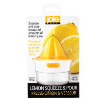 Joie Citrus Juicer with Built-In Strainer, Manual Lemon and Lime Squeezer, Yellow