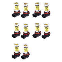 10 X High Power Led Lights 100W H8 H11 Yellow Fog Light 2828 20Led Headlight Lamp
