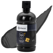 Artecho Lamp Black Acrylic Paint 500ml/17oz, Craft Paint for Art Supply, Ideal for Canvas, Fabric, Pumpkin, Rock, Leather, Model, Ceramic, Plastic, C