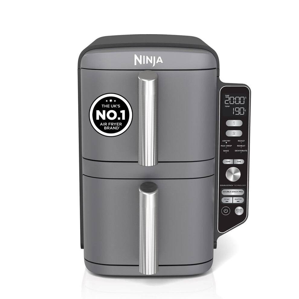 Ninja Double Stack Xl Air Fryer, Vertical Dual Drawer Airfryer With 4 Cooking Levels, 2 Drawers And 2 Racks, Space Saving Design, 9.5L Capacity, 6 Coo