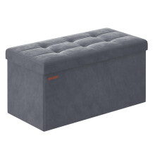 SONGMICS Storage Ottoman - Foldable Small Ottoman Foot Rest