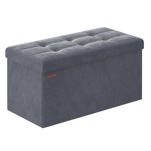 Songmics SONGMICS Storage Ottoman - Foldable Small Ottoman Foot Rest