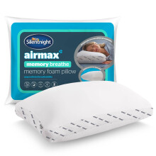 Silentnight Airmax Breathe Pillow - Memory Foam Shell Prevent Overheating - Breathable Mesh Sides for Enhanced Airflow - Medium Support Sink-In Comfo