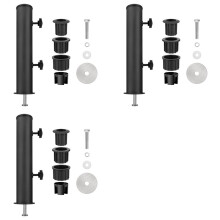 3X Paraplubakbuis voor Buiten, Stenen Paraplubuisbasis voor Buiten, Tafelparaplubuisbeugel, Doe-Het-Zelf Paraplubuismontage