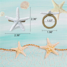Starfish Servettringar Set med 36 Sea Star Servettringar Bulk för Strandmatbordsdekoration, Servettring
