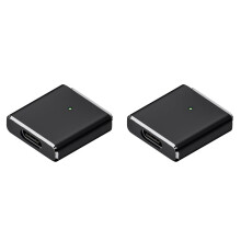 2X Replaceable for Magsafe3 Adapter Type-C Female to 5pin High Power Output 100w Adapter with Led for /Pro Black