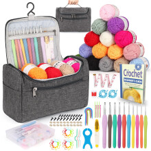 Reessy Crochet Kits for Beginners Adults All in One Crochet KitGrey
