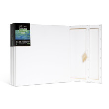 Elan Stretched Canvases 40x40 CM, 6-Pack Artist Canvas for Painting 280 GSM | Triple Primed Painting Canvas 280 GSM, Acid-free