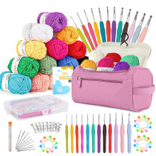 YINVA Crochet Kits for Beginners Adults Crochet Kit 15Pcsx25g Crochet