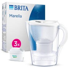 BRITA Marella Water Filter Jug White (2.4L) Starter Pack incl. 3x