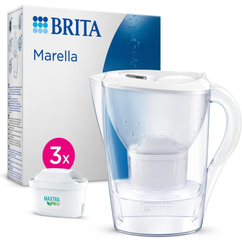 BRITA BRITA Marella Water Filter Jug White (2.4L) Starter Pack incl. 3x