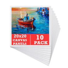10 Packs Canvas for Painting - 20 x 20 cm(8" x 8"), Blank Canvas Panels Board fo