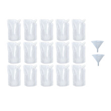 Yukiyi 15pcs 500ml Refillable Drink Pouches for Festivals Clear Travel