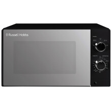Russell Hobbs 20 Litre 800W Black Solo Manual Microwave with Mirrored
