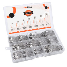 Safety Pins Assorted Sizes - Strong Nickel Plated Steel, Rust Resistant - Ideal for Art & Crafts, DIY, Pinning, Hemming, Dressmaking, Sewing and More
