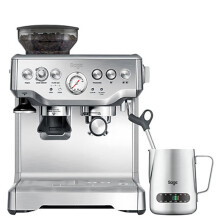 Sage Barista Express, Manual Tamping, Temp Control Milk Jug, Bean to Cup Coffee Machine with Grinder, Manual Milk Frother, Brushed Stainless Steel