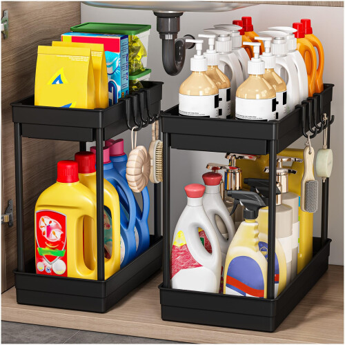 TidyTrove 2 Pack Under Sink Storage - Kitchen Storage and Organisation