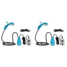 2X Bomba de Chuveiro Recarregável Portátil Chuveiro Externo Ideal para Caminhadas Ao Ar Livre, Viagens, Praia e Piquenique Azul