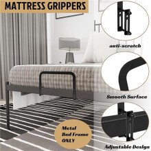Barre de Retenue pour Butée de Matelas, Joints Antidérapants pour Empêcher le Lit de Glisser, 4 Pièces