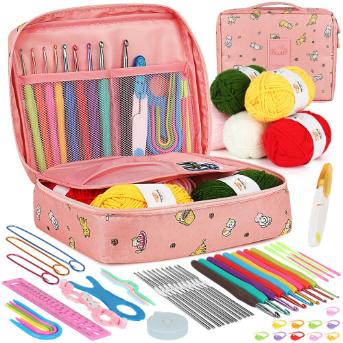 Aeelike Crochet Kits for Beginners Adults Knitting Starter Kit for Adu