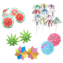 50Pcs New Pattern Cocktail Accessories for Drinks Cocktail Umbrellas for Drinks - Colourful Paper Drinks Umbrellas