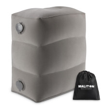 Maliton Airplane Footrest, Inflatable Foot Rest for Kids, Adjustable Height Travel Pillow On Airplanes, Cars, Office, Toddler Travel Essentials (Grey