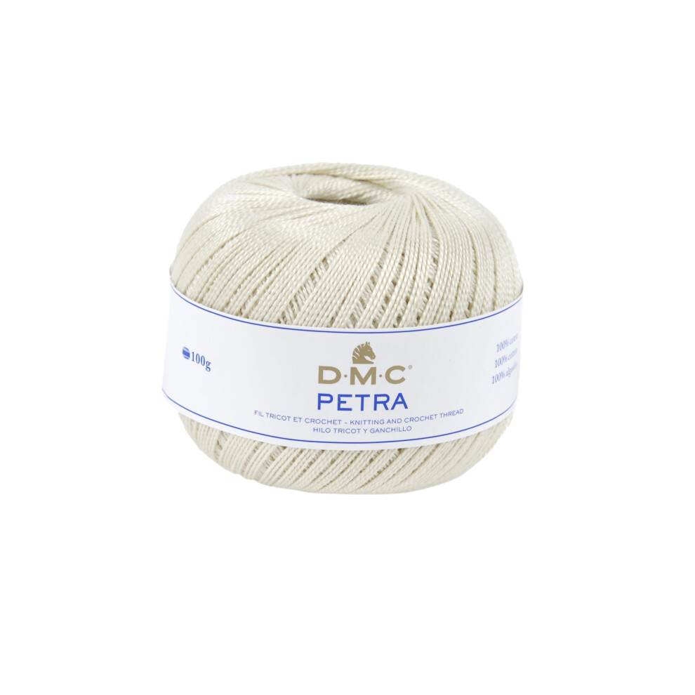 Dmc Petra Yarn, 100% Cotton, Cream (Ecru), Size 5