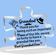 JETTOP Grandad Gifts -Grandad Gifts from Grandchildren Gifts for Grandad Birthday Christmas Fathers day Plaque Acrylic So Lucky to Have a Grandad Lik