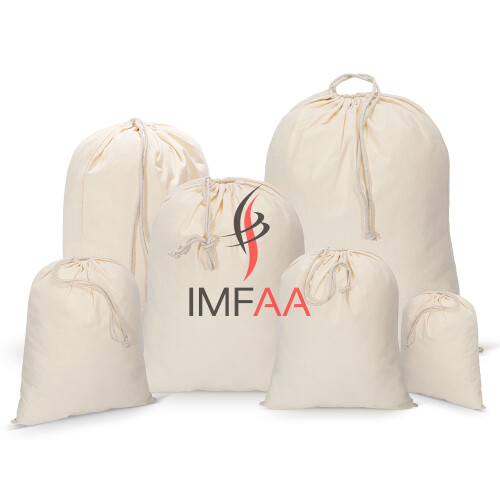 IMFAA Sack Drawstring Cotton Canvas Bags - Reusable