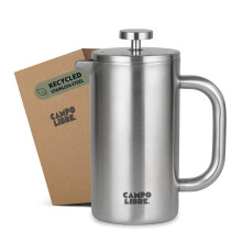 Campo Libre. Giorgio. French Press, Coffee Press - 600ml Stainless Steel Cafetiere, Double-Wall Insulated, Plastic-Free