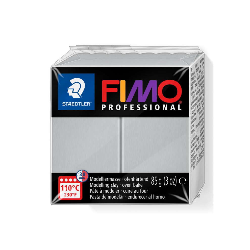 Staedtler 8004-80 Fimo Professional Oven-Hardening Polymer Modelling Clay, 85G - Dolphin Grey (Single Block)