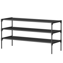 SONGMICS 3-Tier Shoe Rack, Shoe Storage Organiser, Hallway, Space-Saving, 29.7 x