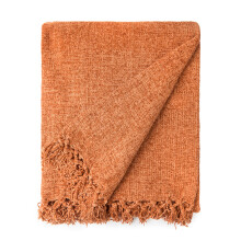 Emma Barclay Throw Blanket For Sofas Bed Extra Large Soft Chenille Throws For Settees In Burnt Orange Throw Fleece Blankets - Darcy Collection 50" x