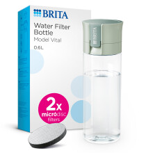 BRITA Water Filter Bottle Light Green (600ml) incl. 2x MicroDisc
