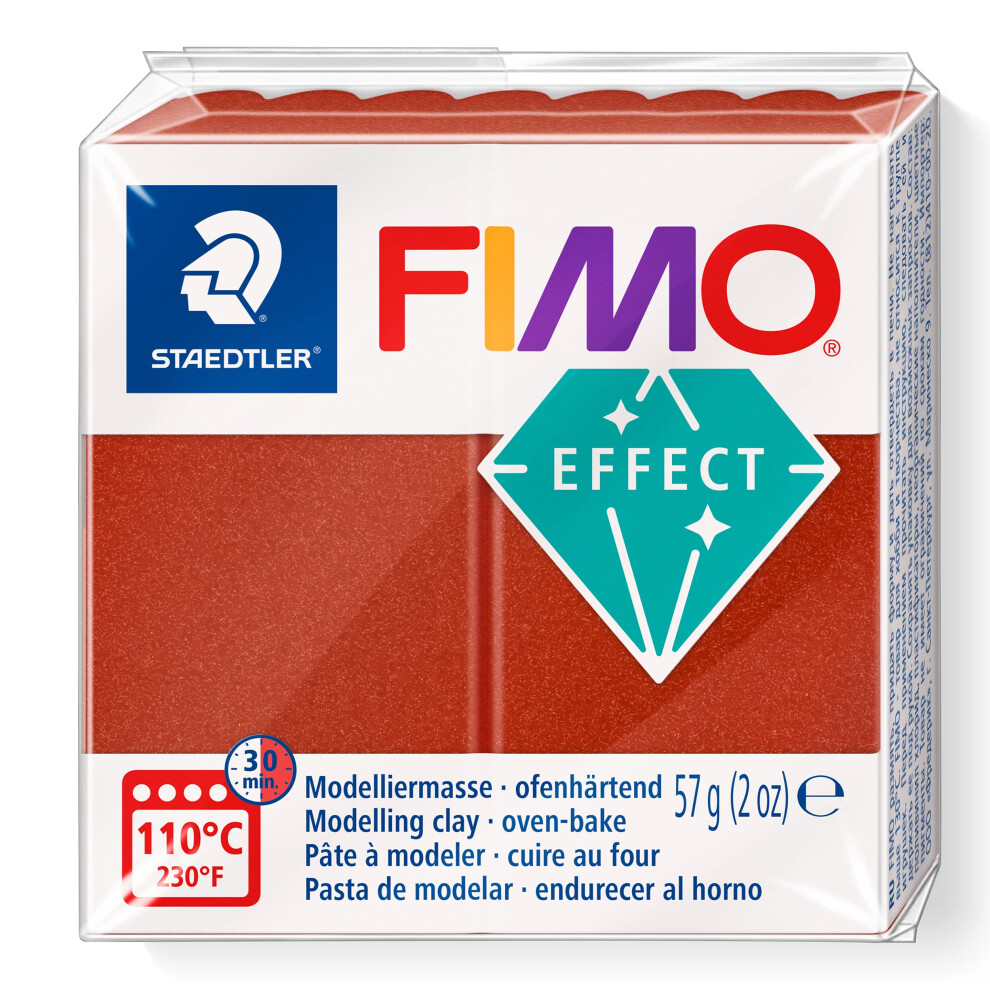 Staedtler 8010-27 Fimo Effect Oven-Hardening Polymer Modelling Clay - Metallic Copper (57G)