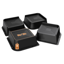 MYMULIKE Bed Risers 2 Inch,Heavy Duty Furniture Risers, Up to 6000 Lbs L shaped Design Bed lifts Blocks for Couch Desk Sofa Table bookshelf(Black 4