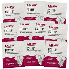 10x Lalvin EC-1118 Champagne Yeast 5g Sachet 18% Homebrew Wine Making