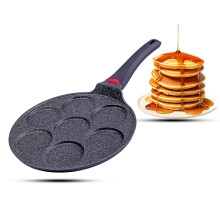 INTIGNIS Non-Stick Ceramic Coated Frying Pan 26cm for Mini Pancakes | Mini Uthappam | Mini Crepe | Frying Eggs | 4 & 7 Moulds | Induction Safe