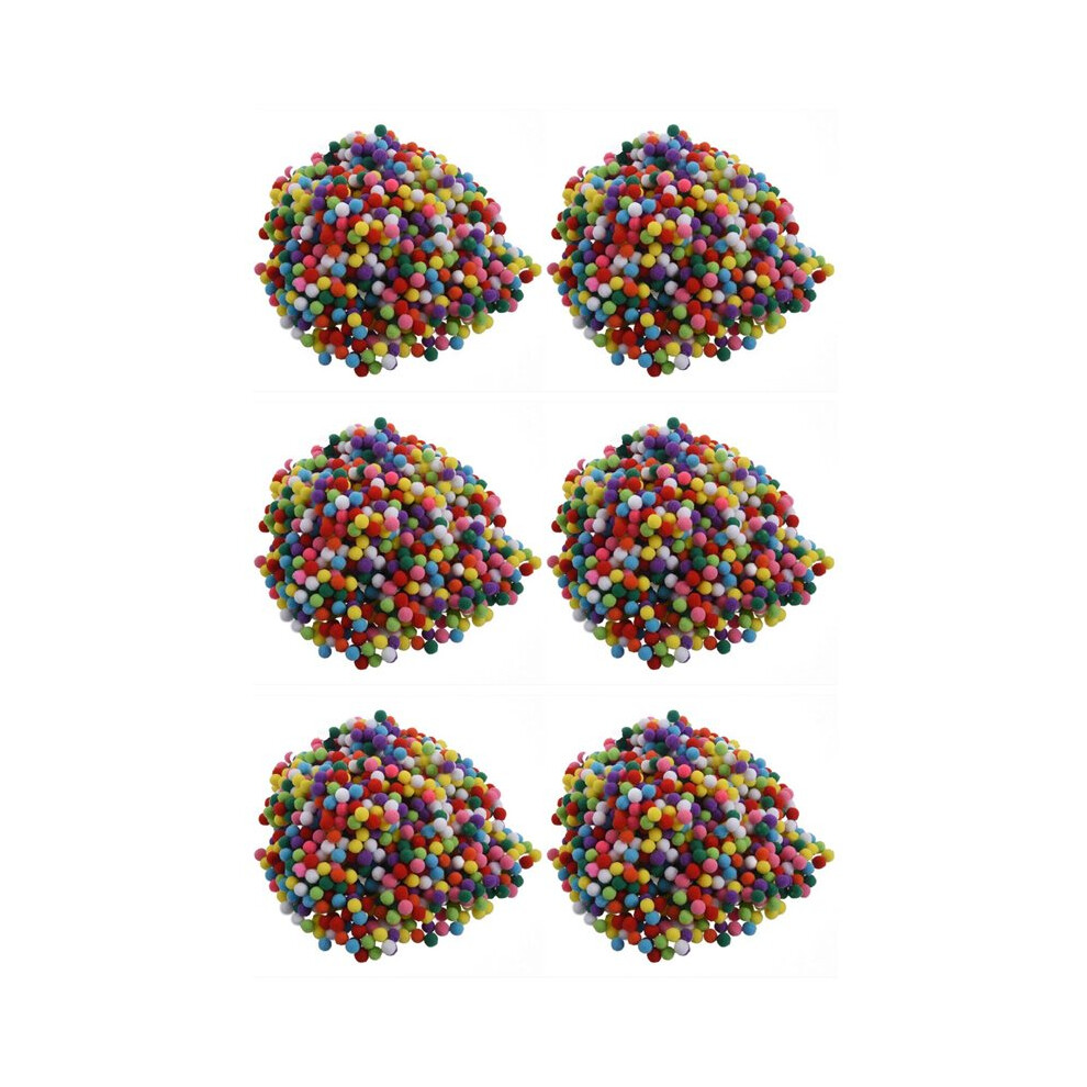 6000 Pcs 10Mm Mixed Color Soft Fluffy Pom Poms Pompoms For Kids Crafts 6034011683994