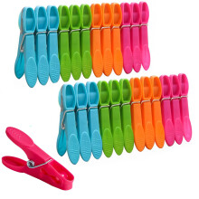 Clothes Pegs, 48 Packs Plastic Clothes Pegs for Washing Line, Strong Grip Washing Line Pegs with 4 Colors, Rust Resistant Laundry Pegs Non Slip Laund